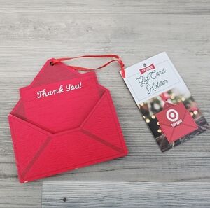 Target Bullseye Christmas 2025 Gift Card Holder Ornament Red Thank You Envelope